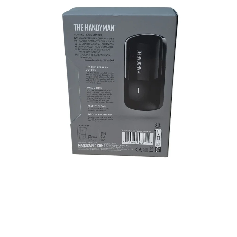 Manscaped The Handyman Compact Face‎ Shaver Black USB Rechargeable Open Box